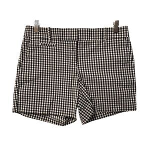 Ann Taylor The Metro Short Black White Mid Rise Gingham Shorts Size 10‎